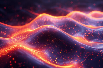 Obraz premium AI, data waves and science elements, modern abstract style.