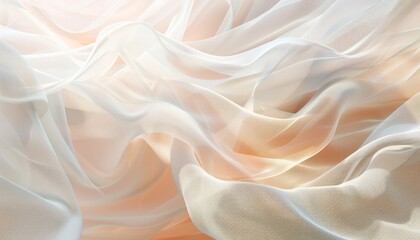 Obraz premium Abstract background of soft, flowing white fabric with subtle light and shadow patterns.