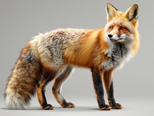 Fototapeta premium Majestic Red Fox Standing Proudly on Transparent Background