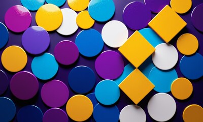 Colorful abstract shapes on a dark background