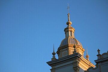 Dom Epaminondas Church exterior detail against blue sky