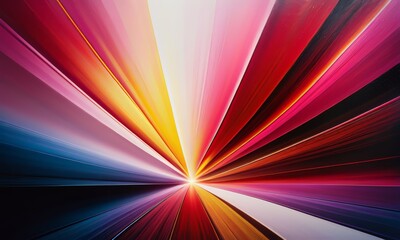 Obraz premium vibrant abstract painting featuring a colorful explosion of light emanating from a central point.