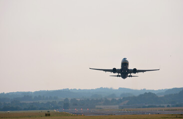 Airplane Taking Off from Runway