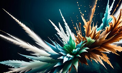 Fototapeta premium digital art piece featuring a colorful explosion of light and color.
