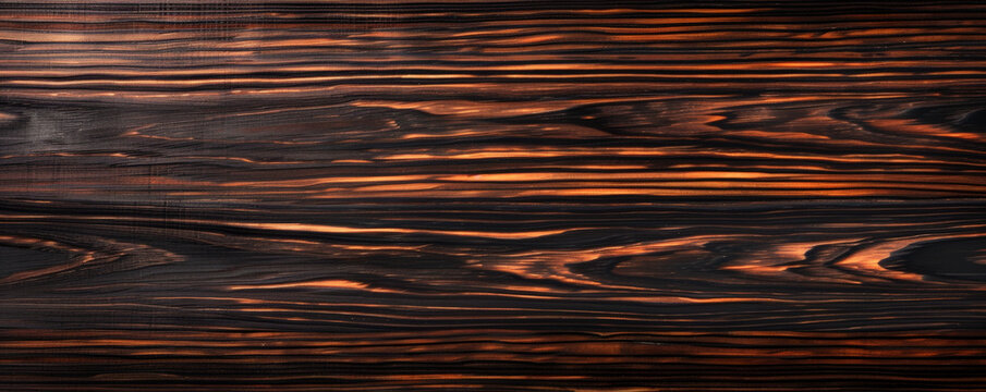 A sophisticated ebony macassar wood backdrop with sleek, dark tones and unique grain patterns, ideal for luxurious presentations.