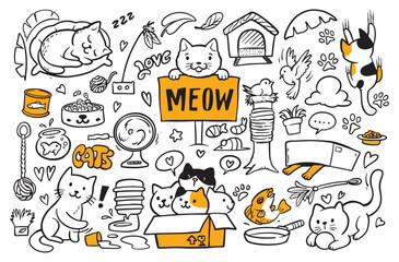 Cat doodle collection, funny cats