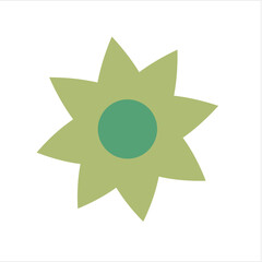 Dark green octagonal star design for logo