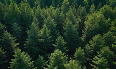 Fototapeta premium Aerial view of a forest