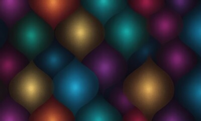 vibrant and colorful abstract pattern featuring overlapping circles in various shades of blue, purple, gold, and red.