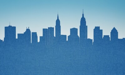 Naklejka premium silhouette of a cityscape with tall buildings.