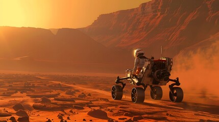 Space Exploration Robot: A robot exploring the surface of Mars, collecting samples and transmitting data back to Earth.

