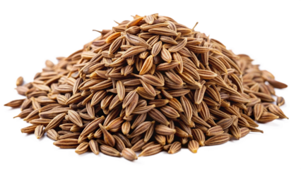 Healthy spice caraway seed on white or transparent background
