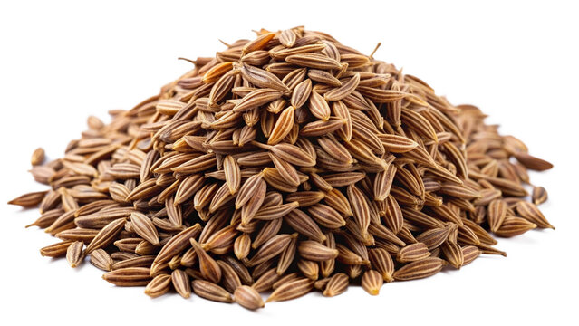 Healthy spice caraway seed on white or transparent background
