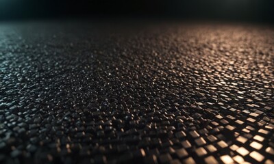 Obraz premium close-up of a textured surface, possibly a mosaic or a patterned floor, with a dimly lit background.