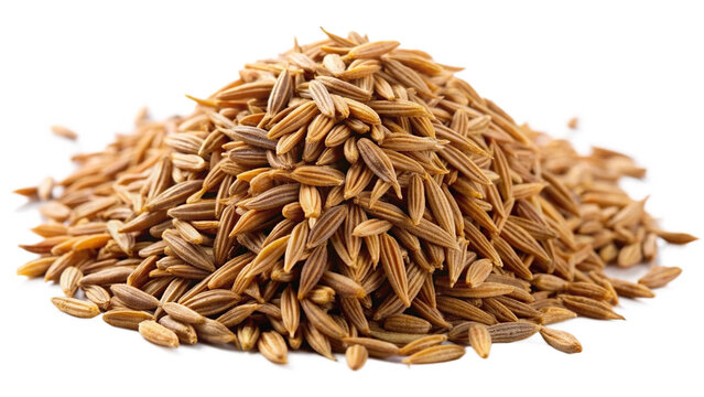 Healthy spice cumin seed on white or transparent background