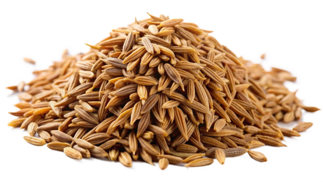 Healthy spice cumin seed on white or transparent background