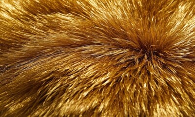 Fototapeta premium close-up of a fuzzy, golden-brown surface, possibly a fabric or material.