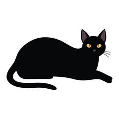 Curious Cat Silhouette Vector - Minimalist Animal Clipart