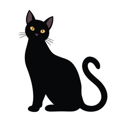 Sitting Cat Silhouette - Minimalist Vector Art Design