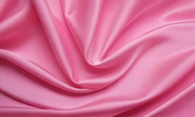Obraz premium close-up of a pink satin fabric with a smooth, flowing texture.