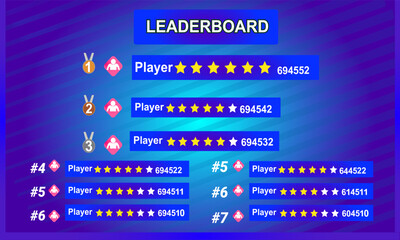 Game Leaderboard vector design on abstract background