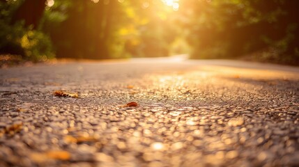 Serene gravel path with rough textures, captured in low angle shot