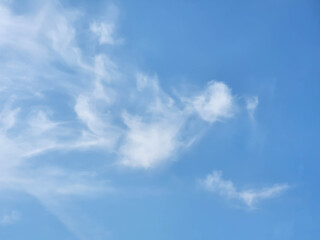 Beautiful blue sky and feathery white clouds nice bright day