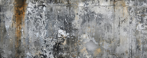 Obraz premium A concrete wall with an abstract, weathered texture and a central blank area for adding text. The roughness adds character and depth.