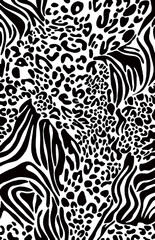 BACKGROUND BLACK AND WHITE ANIMAL SKIN TEXTURE 
