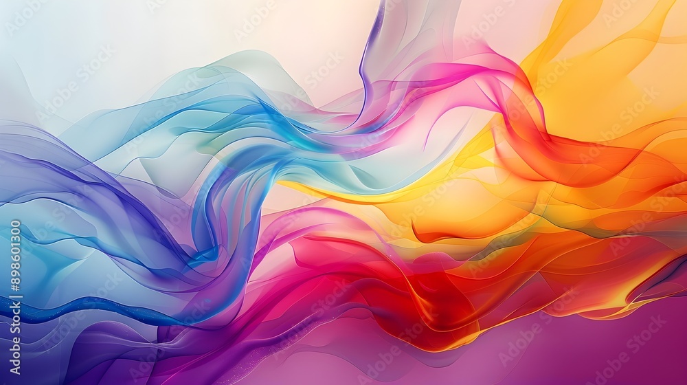 Poster vibrant abstract art design with fluid shapes and harmonious colors