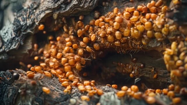 Background image Traces of wood that is eaten by termites, harms the wood by termites, wooden background