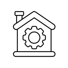 smart automation line icon with white background vector stock illustration