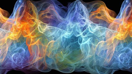 Obraz premium Vibrant wavy shapes on an abstract background, ideal for adding a dynamic and creative touch to any project