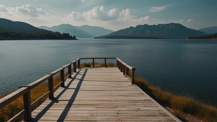 Naklejka premium lake in the mountains