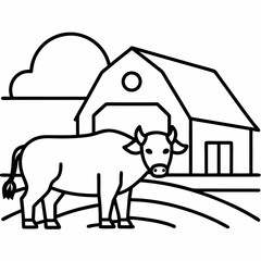 bull farm Vector