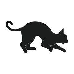 A Halloween cat silhouette vector