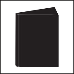 Black Book icon Simple book symbol pictogram  illustration, Cartoon open book and pages. Education concept. Line drawing. Opened books sign store logo. Flying pages. World book day.