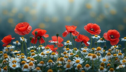 Obraz premium Poppies and daisies 