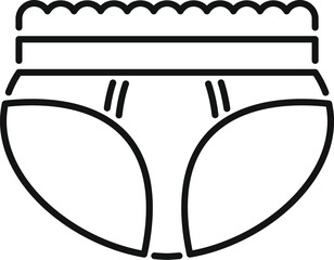 Simple line icon of woman underwear representing lingerie and lace, a symbol for femininity and garment
