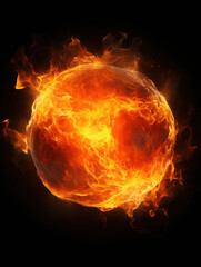 The Fiery Orb of Incandescent Flames Swirling in a Dance of Eternal Energy and Radiance