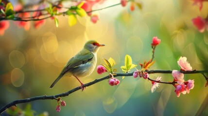 Fototapeta premium A beautiful bird sitting on a branch