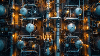 Overview of Massive Refinery Units and Processing Plants with Extensive Pipelines