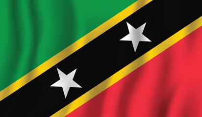 Realistic Saint Kitts and Nevis flag perfect color, scale, and proportion.