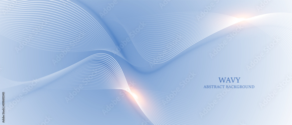 Wall mural Modern abstract background with wavy lines. Digital technology concept. vector illustration.	
