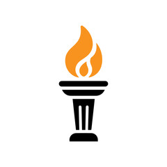 olympic torch icon vector flat design