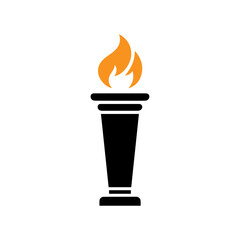 olympic torch icon vector flat design