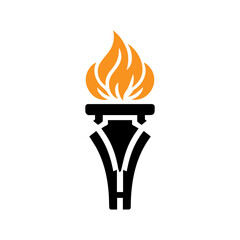 olympic torch icon vector flat design
