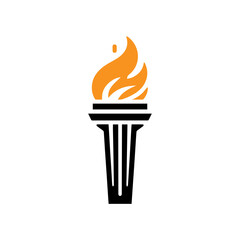 olympic torch icon vector flat design