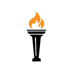 olympic torch icon vector flat design