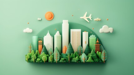 An imaginative illustration portraying the integration of technology and sustainable practices, fostering global awareness and knowledge sharing.